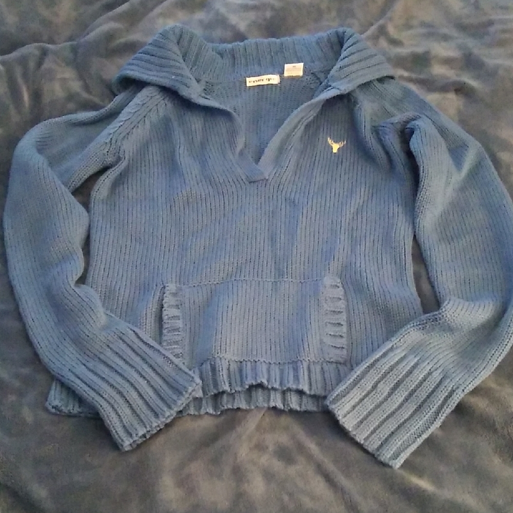 Energie Girls V-Neck Sweater in Blue